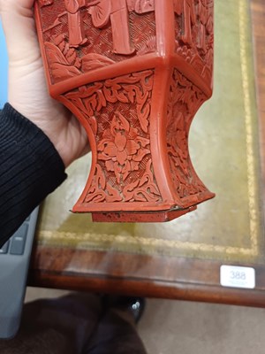 Lot 73 - A Pair of Chinese Cinnabar Lacquer Vases, in...