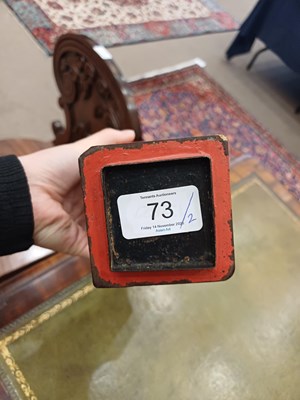 Lot 73 - A Pair of Chinese Cinnabar Lacquer Vases, in...