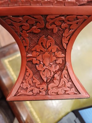 Lot 73 - A Pair of Chinese Cinnabar Lacquer Vases, in...