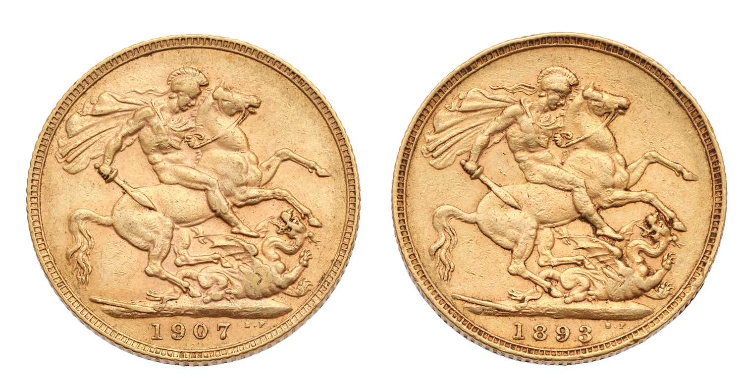 Lot 158 - Victoria, Sovereign 1893; very fine; together...