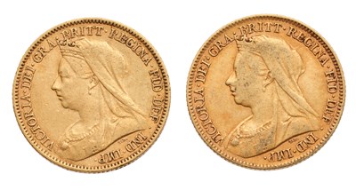 Lot 177 - 2x Victoria, Half Sovereigns, 1896 and 1901;...