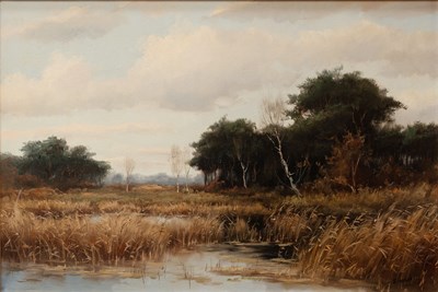 Lot 1284 - * Swan (20th Century) Fenland landscape Signed,...