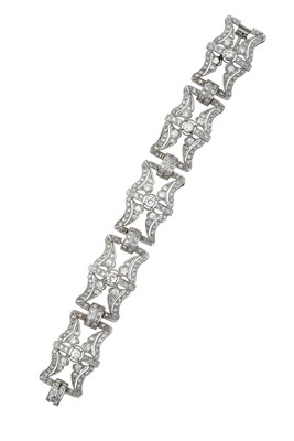 Lot 2307 - A Diamond Bracelet comprising of five openwork...