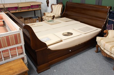 Lot 1355 - An "And So To Bed" Mahogany Sleigh Bed, 192cm...
