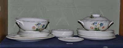 Lot 202 - Susie Cooper part dinner service 'Blue Gentian' pattern