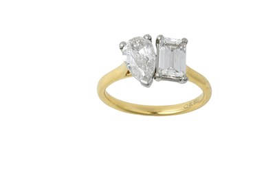 Lot 2235 - An 18 Carat Gold and Platinum Diamond Two...