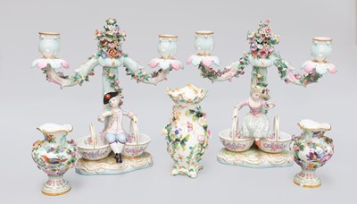 Lot 139A - A Pair of Meissen Porcelain Vases, underglaze...