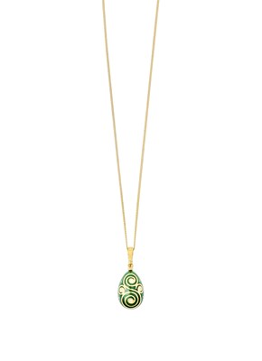 Lot 2232 - An 18 Carat Gold Enamel and Diamond Egg...