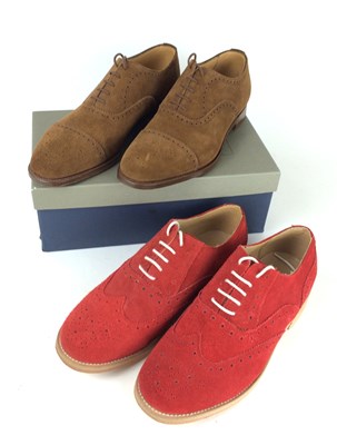 Lot 1085 - Two Pairs of Men's Suede Brogues, comprising a...
