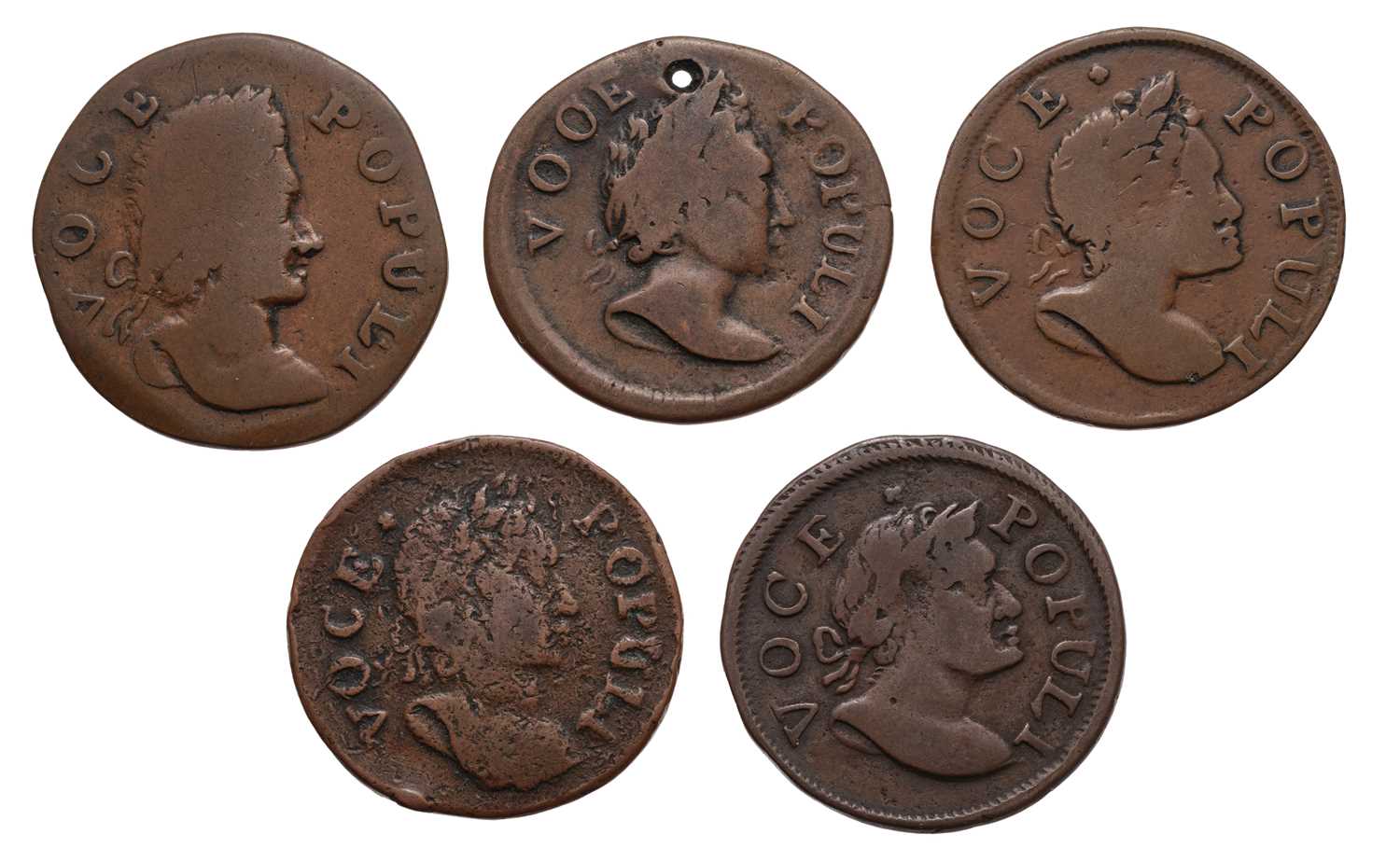 Lot 115 - Ireland/ USA Colonial, 5x Voce Populi...