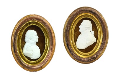 Lot 256 - A Pair of Tassie Bas-Relief Paste Profile Bust...