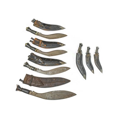 Lot 281 - A Nepalese Kukri, the 40.5cm single edge...