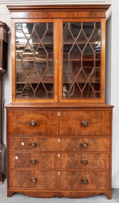 Lot 1161 - A George III Mahogany Secretaire Bookcase,...