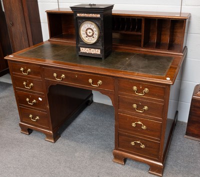 Lot 1163 - An Edwardian Leather Inset Mahogany Pedestal...