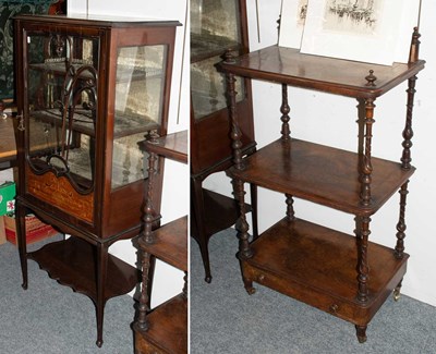 Lot 1464 - A Three Tier Etagere, with marquetry inlay,...