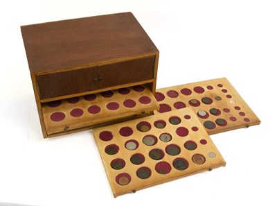 Lot 499 - A Homemade Coin Cabinet, with a small...