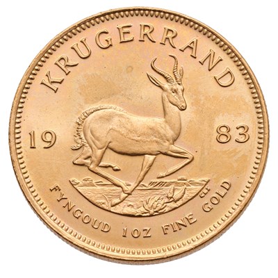 Lot 361 - South Africa, Krugerrand 1983, obv. bust of...