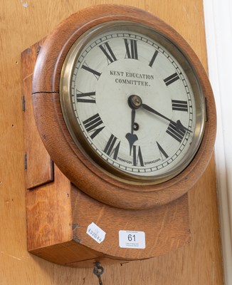 Lot 61 - An Oak Cased Single Fusee Drop Dial Wall...