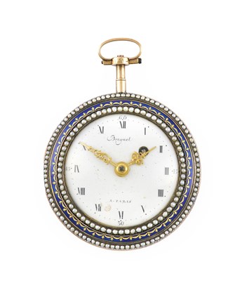 Lot 2348 - A Continental Gold Enamel and Pearl Set Verge...