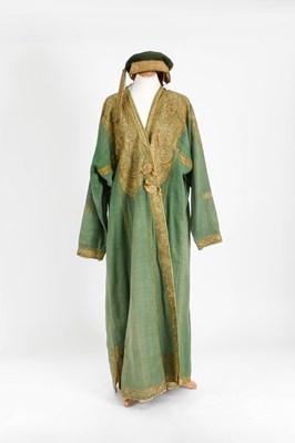 Lot 2191 - Early 20th Indian Green Wool Robe, full length...