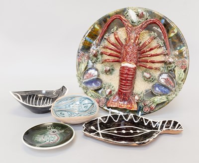 Lot 174 - Two Palissy Style Earthenware Dishes, 20th...