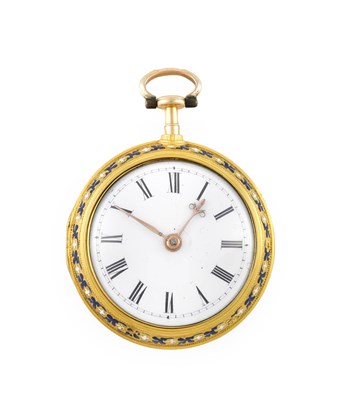 Lot 2347 - Southampton: A Gold Pair Cased Verge Enamel...