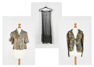 Lot 2067 - Circa 1930s Costume, comprising a silver lamé...