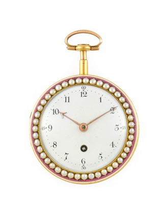 Lot 2358 - Underwood: A Gold Enamel and Pearl Set Verge...