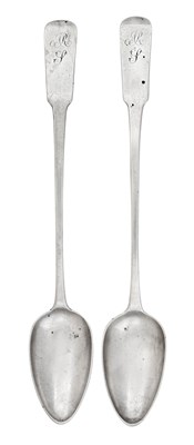 Lot A Pair of George III Scottish Silver Basting-Spoons
