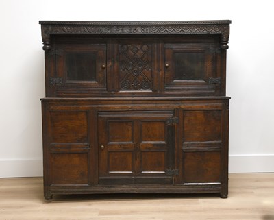Lot 359 - A Charles II Joined Oak Court Cupboard, dated...