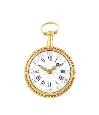 Lot 2333 - A Continental Gold and Enamel Verge Pocket...