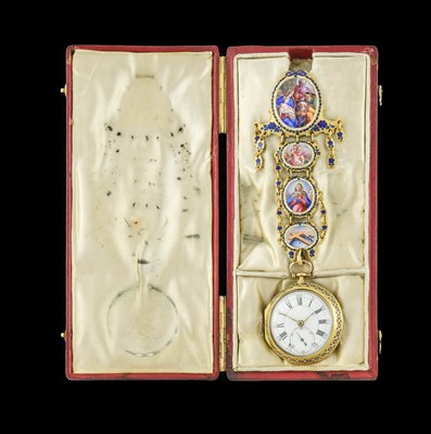Lot 2359 - Vulliamy: A Rare Gold and Enamel Pair Cased...