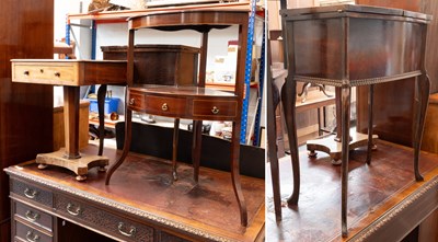 Lot 1185 - A Regency Mahogany Pedestal Work Table, on a...