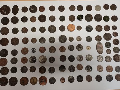 Lot 90 - Assorted Countermarked and Tooled Copper Coins,...