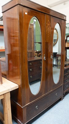 Lot 1187 - An Edwardian Inlaid Mahogany Mirror Fronted...