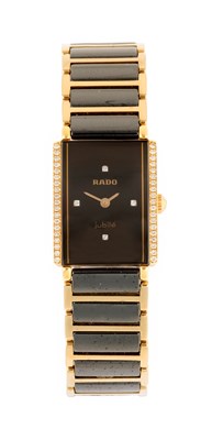 Lot 2501 - Rado: A Lady's Black Ceramic and Diamond Set...