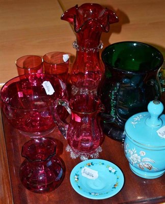 Lot 230 - Mixed cranberry glass etc