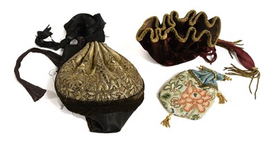 Lot 2079 - 17th Century Red Velvet Drawstring Gaming...