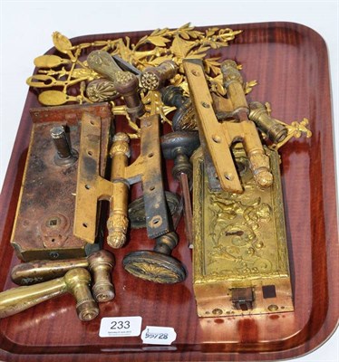 Lot 233 - Handles, locks and finger plates from French chateau