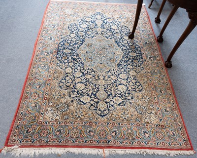 Lot 1273 - Indian Rug, the indigo field of meandering...
