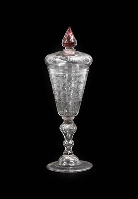 Lot 164 - A Bohemian Glass Goblet and Cover, mid 18th...
