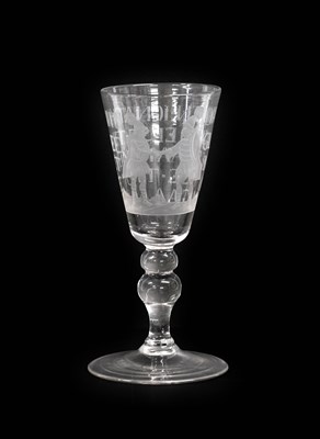 Lot 163 - A Dutch Engraved Goblet, mid-18th century, the...