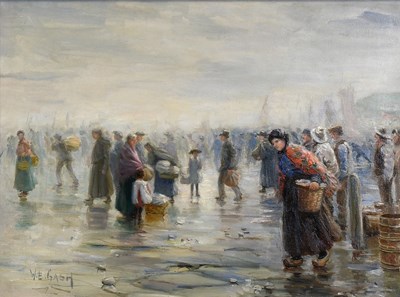 Lot 334 - Walter Bonner Gash (1869-1928) Fisherfolk and...