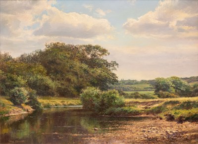 Lot 1169 - Tony Sheath (b.1946) River landscape Signed,...