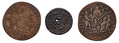 Lot 458 - Elizabeth I, Copper Jeton 1586, of Dutch...