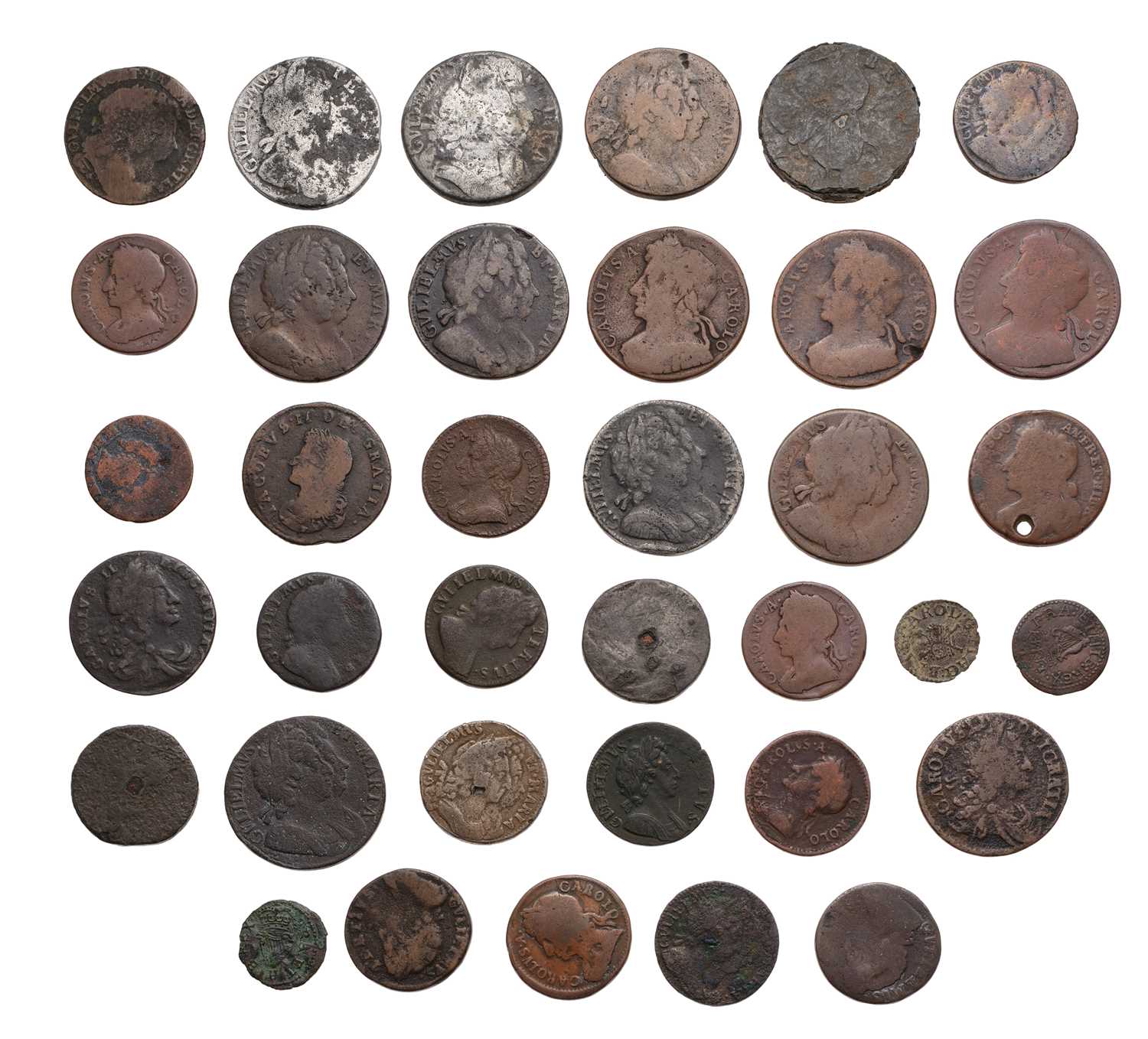 Lot 86 - Assorted 17th and 18th Century Copper Coins;...