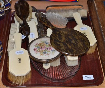 Lot 246 - Ivory dressing table set and other sets