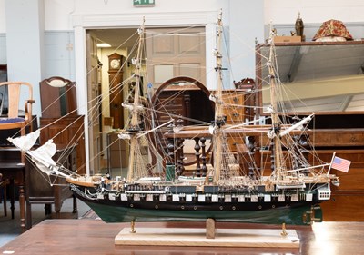 Lot 345 - A Scratch Built Model of a Frigate with Steam...