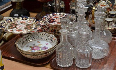 Lot 249 - A Staffordshire part dessert service and five decanters