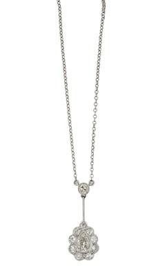 Lot 2336 - A Diamond Necklace an old pear cut diamond...